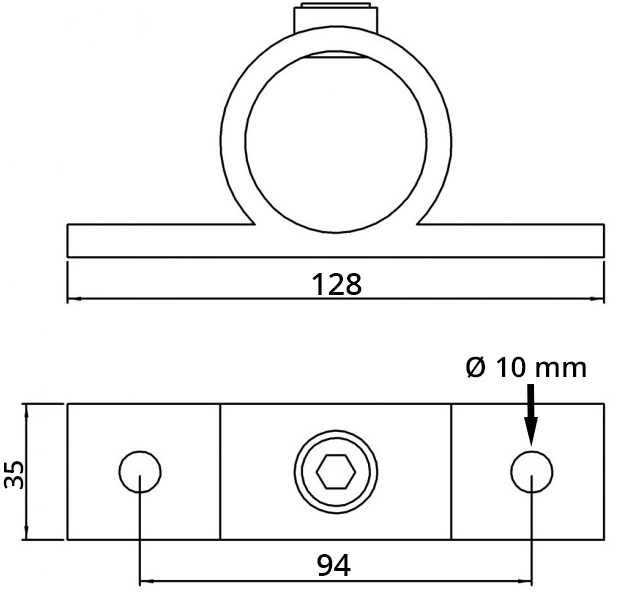 Rohrverbinder Befestigungsring mit Flansch 2 Bohrungen Ø 26-9 mm -3-4- - Temperguss verzinkt - 198A27-198A27