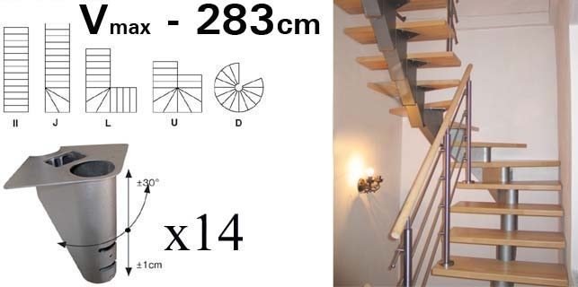 Mittelholmtreppe Bausatz Stahl roh fuer Geschosshoehe 2570-2830 mm-89-11NS240V283257-A.4