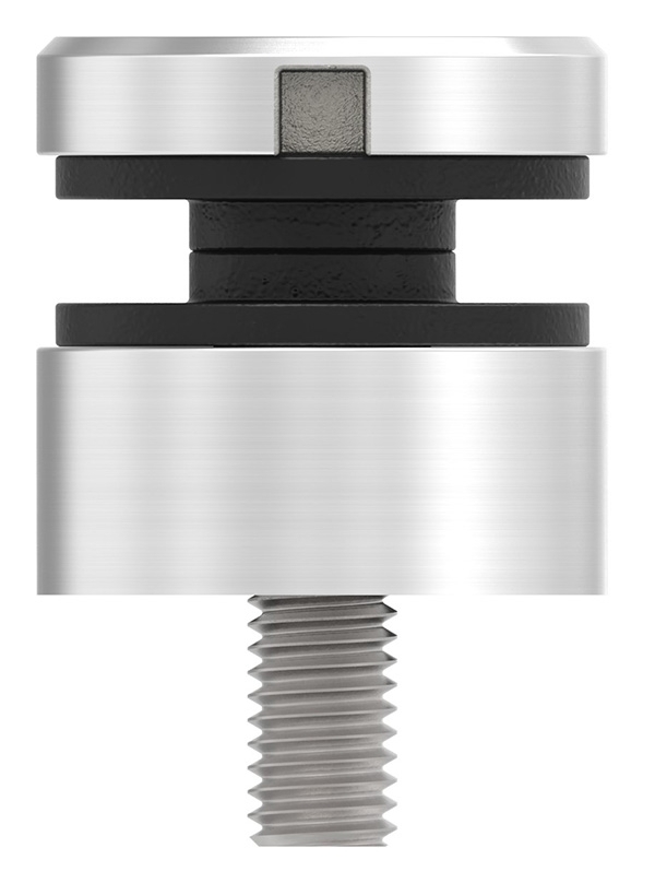 Glaspunkthalter V2A Ø 30 mm flach Klemmbereich 6-12-76 mm Gewinde M8 inkl- Gummi-10-5000.4