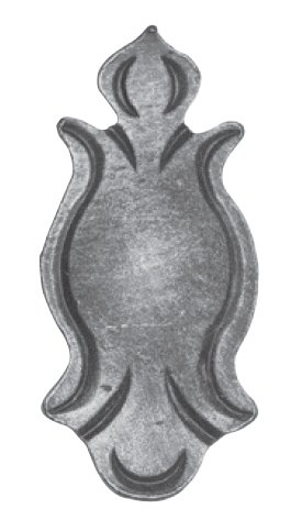 Rosette - Zierteil - 70x150x4 mm - Stahl -Roh- S235JR-30-2619.8