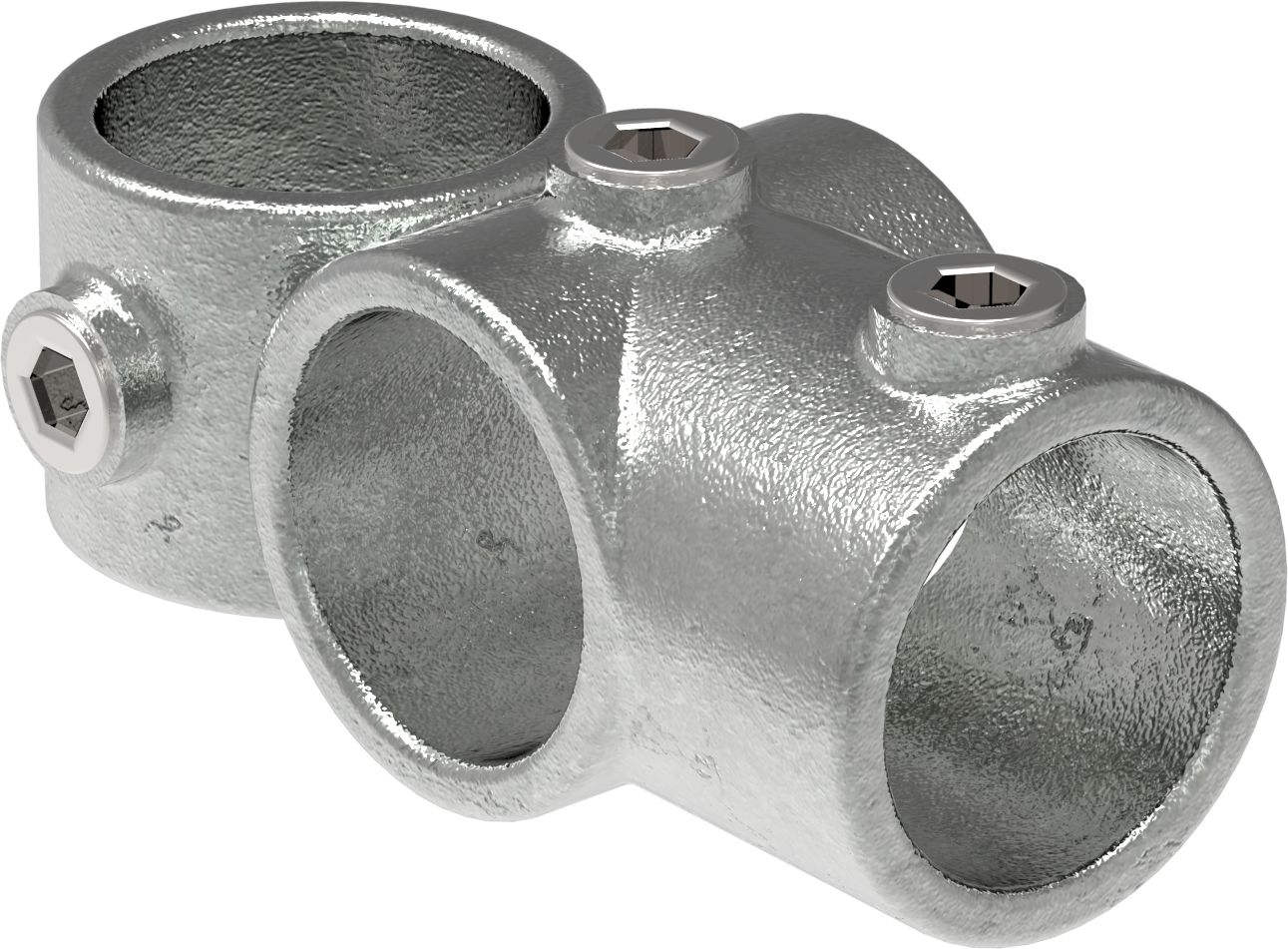 Rohrverbinder - Kreuz-T-Stueck kombiniert - 165C42 - 42-4 mm - 1 1-4- - Feuerverzinkt u. Elektrogalvanisiert-165C42
