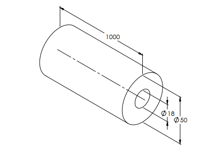 Distanzhuelse Polypropylen L 1000 mm Ø 50-18 mm fuer Fassadenmontage zuschneidbar-89-11A19051000-A.4