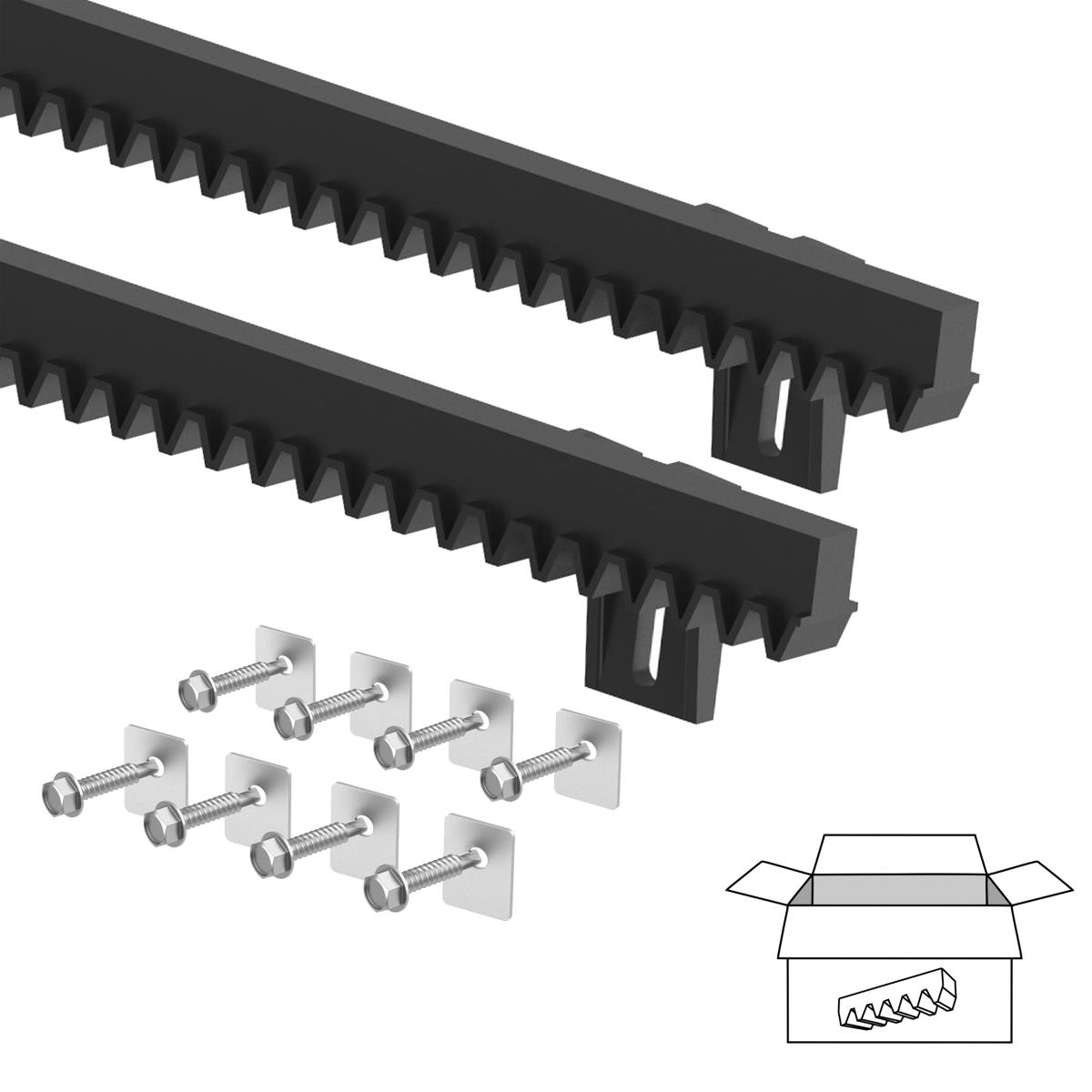 Zahnstange Kunststoff mit Stahlkern Modul 4 L=2m -2x1m- fr Schiebetore-89-11H01PVCJ2PACK-A.4