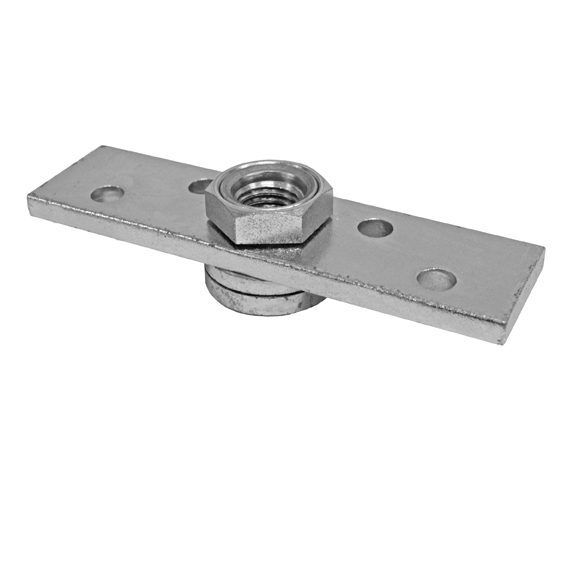 Anschraubplatte mit Lager Stahl verzinkt 100 x 20 mm fuer M8 Torband-89-11H48M8-A.4