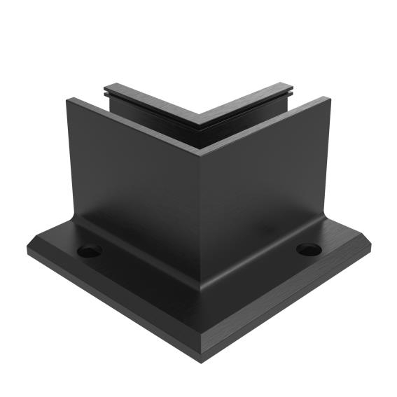 Inneneckverbinder Aluminium 90° fuer Glas 12-21-52 mm Schwarz Eloxal Top-Mount-89-11AL0006ECOSEB90IN-A.4