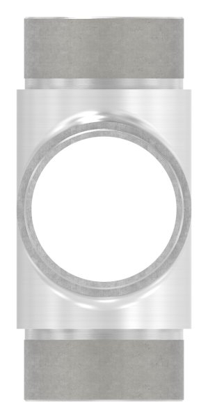 Kreuzstueck mit gleichem Abgang fuer Rundrohr Ø 48-3x2-0 mm V2A-11-3657.4