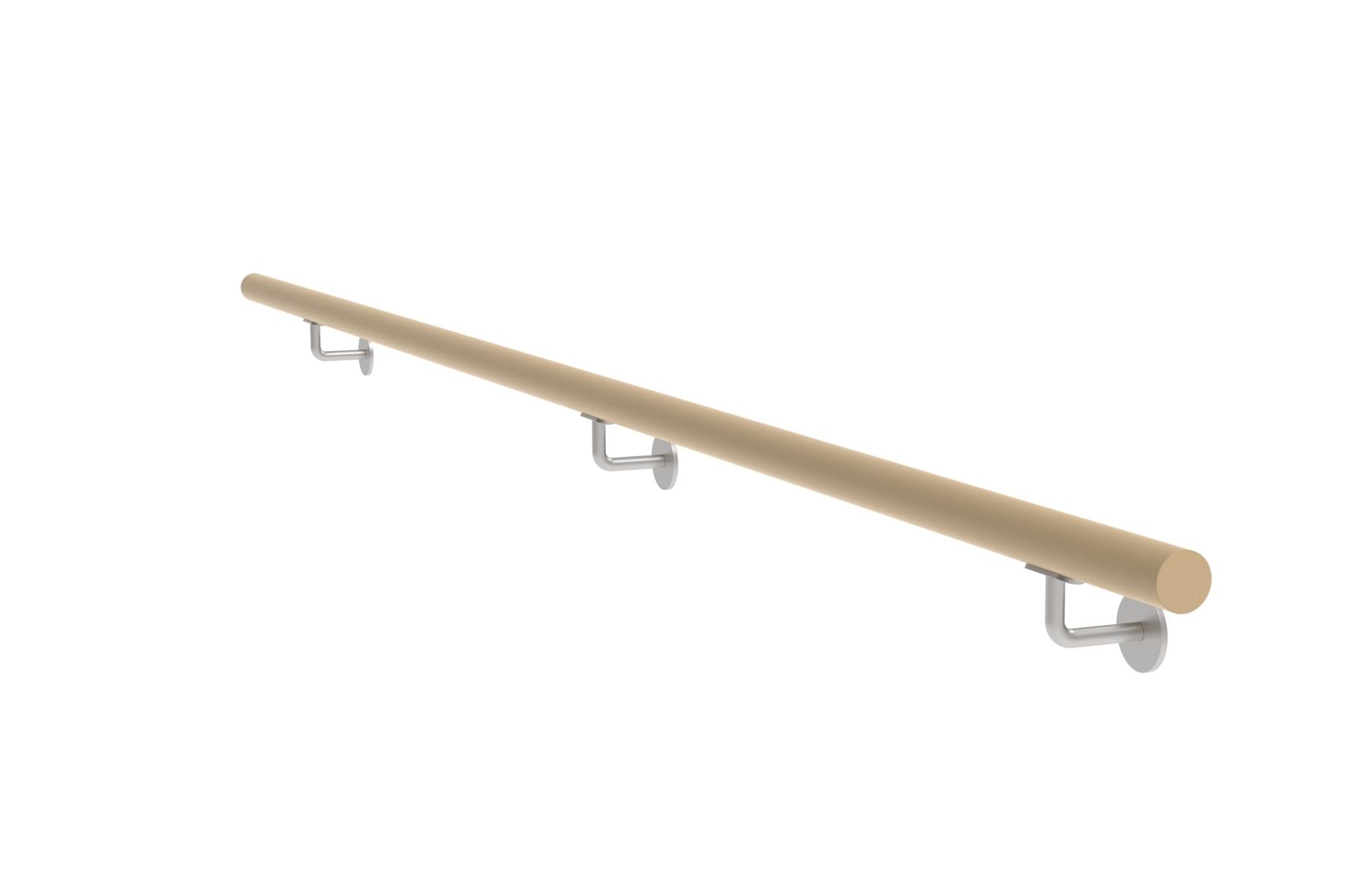 Handlauf-Set Eiche Edelstahl 2500 mm mit Haltern-89-11WDM2500-A.4