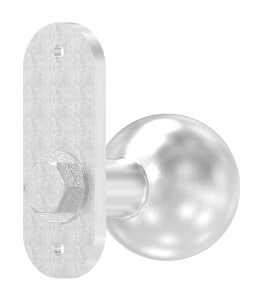 Tuerknopf Edelstahl V2A Ø 50 mm mit Kurzschild feststehend-88-1156645.240