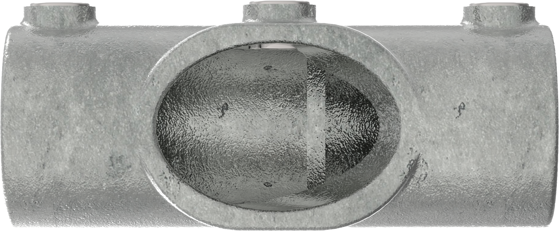 Rohrverbinder T-Stueck 11-29° Ø 48-3 mm -1 1-2- - Temperguss verzinkt - 255D48-255D48