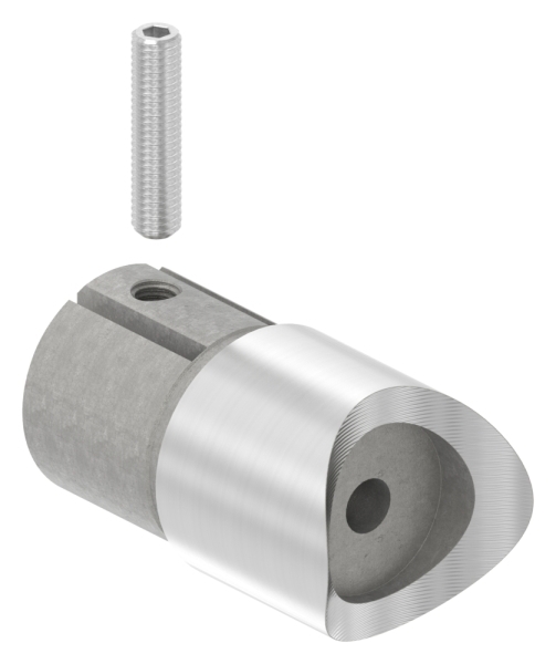 Winkelverbinder V2A Ø 42-4 mm auf 48-3 mm Anschluss oben Klemmschraube-11-3387.4