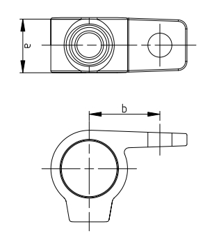 Rohrverbinder Befestigungsring mit Flansch 1 Bohrung Ø 26-9 mm -3-4- - Temperguss verzinkt - 199A27-199A27