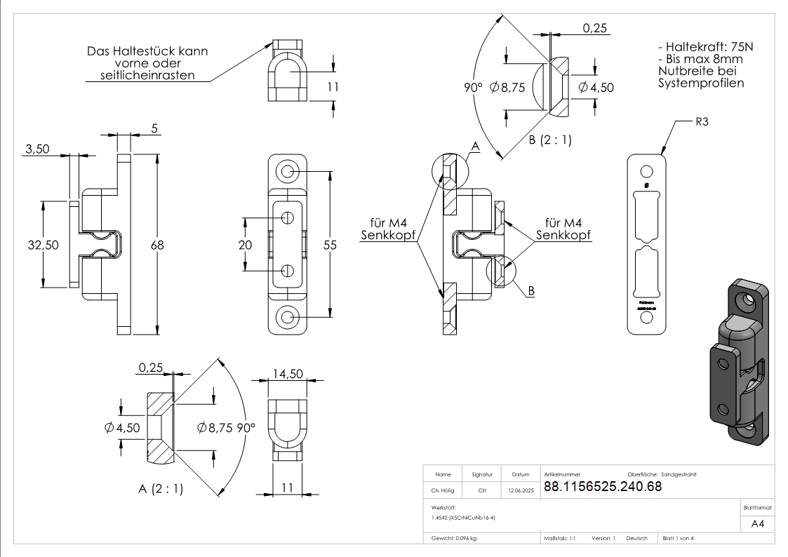 Kugelschnaepper Edelstahl V2A Haltekraft 75N-88-1156525-240.68