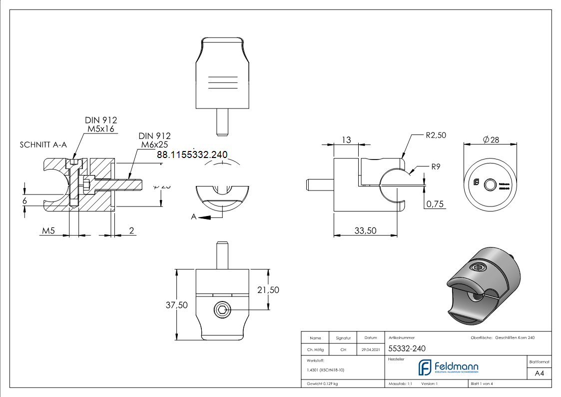 Blechhalter fuer Klemmprofil 18mm Anschluss- gerade-88-1155332.240