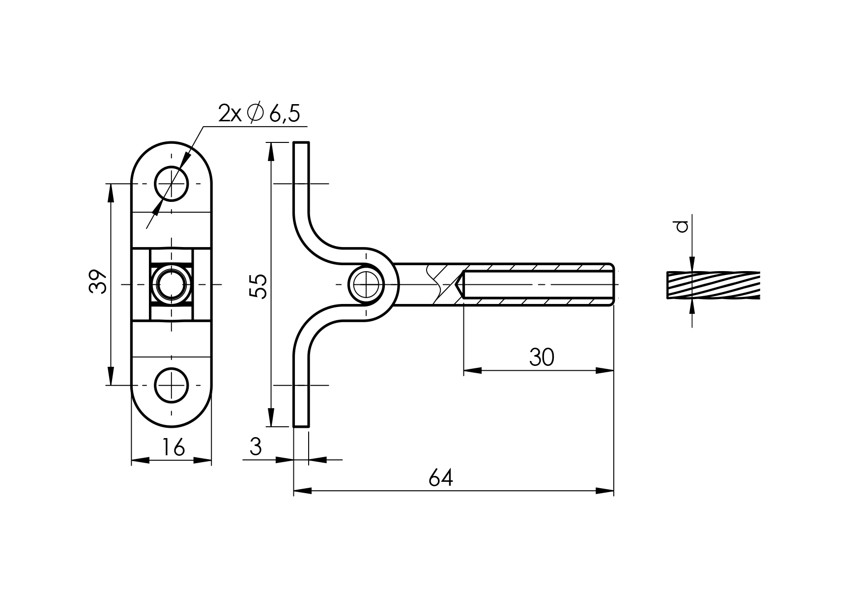 Kabelklemme Edelstahl AISI 316 fuer Kabel 4 mm geschliffen-89-11A147331004-A.4