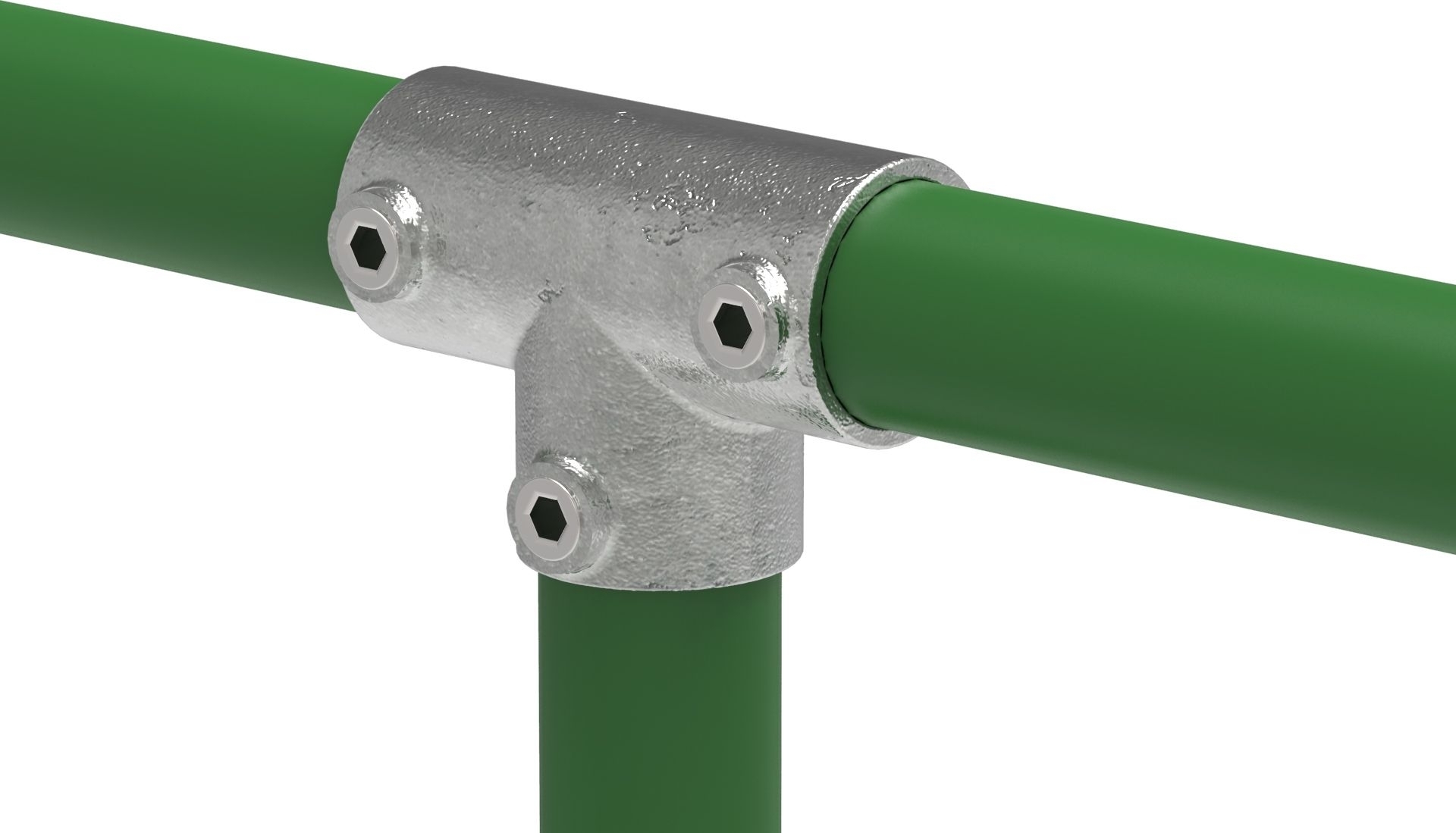 Rohrverbinder - T-Stueck lang - 104E60 - 60-3 mm - 2- - Feuerverzinkt u. Elektrogalvanisiert-104E60