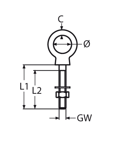 Augbolzen mit metrischem Gewinde Laenge- 60 – 120 mm V4A- Verkauf in VPE-66-64-411.8267