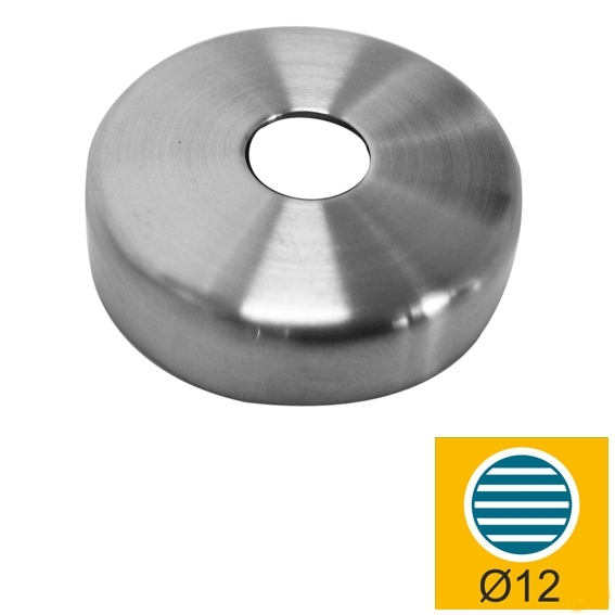 Abdeckrosette Ø 45x13 mm fuer Rundrohr Ø 12 mm V2A-89-11A0514012L-A.4