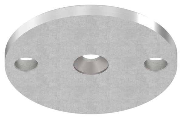 Ankerplatte Edelstahl V2A Ø 100 x 8 mm geschliffen Korn 240 fuer Vordachsystem-88-1150640-240.PL