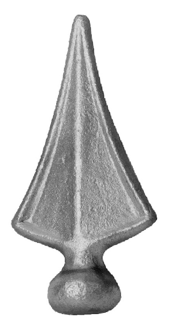 Zaunspitze 25 mm rund rund mit 110 mm Hoehe Stahl - Stahl S235JR- roh-30-2550.8