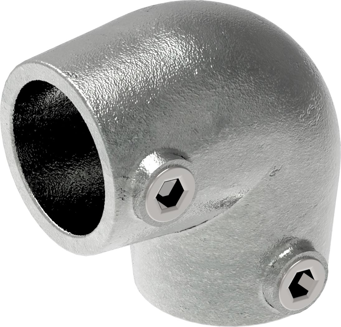Rohrverbinder Bogen 90° verstellbar 0-11° Ø 33-7 mm -1- - Temperguss verzinkt - 154B34-154B34