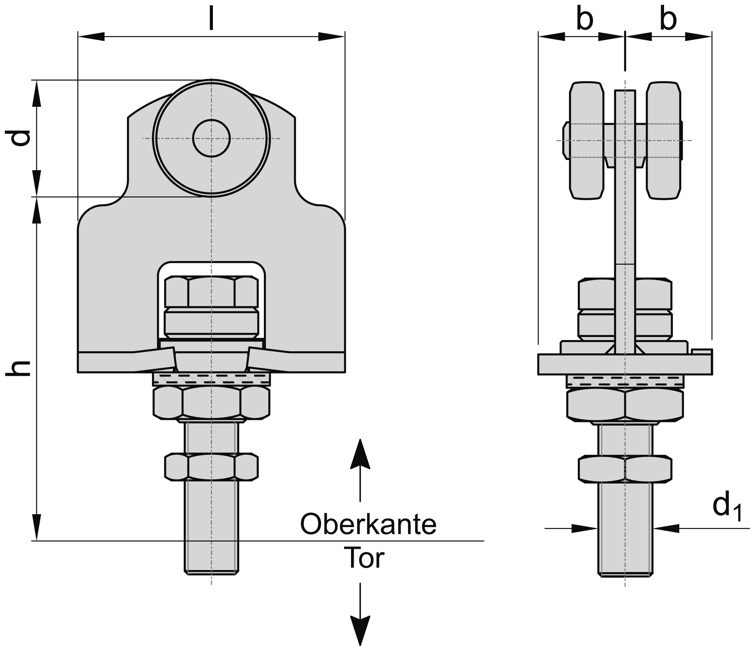 Einfachrolle Schiebetor MEA Gr- 1 verzinkt Ø 28 mm bis 100 kg 10336342-60-0155.7