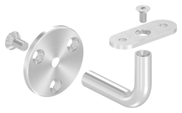 Handlaufhalter V2A Ronde 60x5 mm Buegel Ø 14 mm Wandabstand 75 mm ohne Kabel-88-1150226-240.00