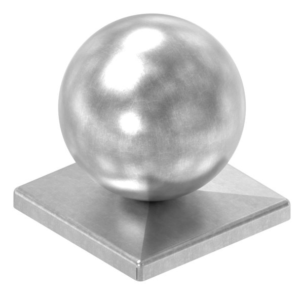 Pfeilerbedecker fuer Quadratrohr - 80x80 mm - mit Kugel Ø 80 mm - Stahl -Roh- S235JR-30-2454K.8