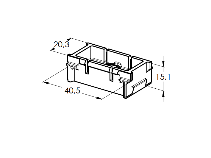 Fassaden Click-Verbinder Kunststoff 25 x 25 mm Anthrazit RAL 7016- 50 Stk-89-11A1925X25R7016-A.4