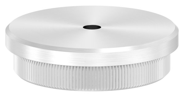 Einsteckkappe V2A Edelstahl fuer Rohr Ø 48-3 mm- Wandstaerke 2-5 mm- flach- Entwaesserungsbohrung-11-5074.4