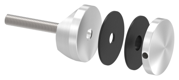 Glaspunkthalter Ø 52 mm- V4A- Anschluss- Rohr Ø 42-4 mm-10-5142.1