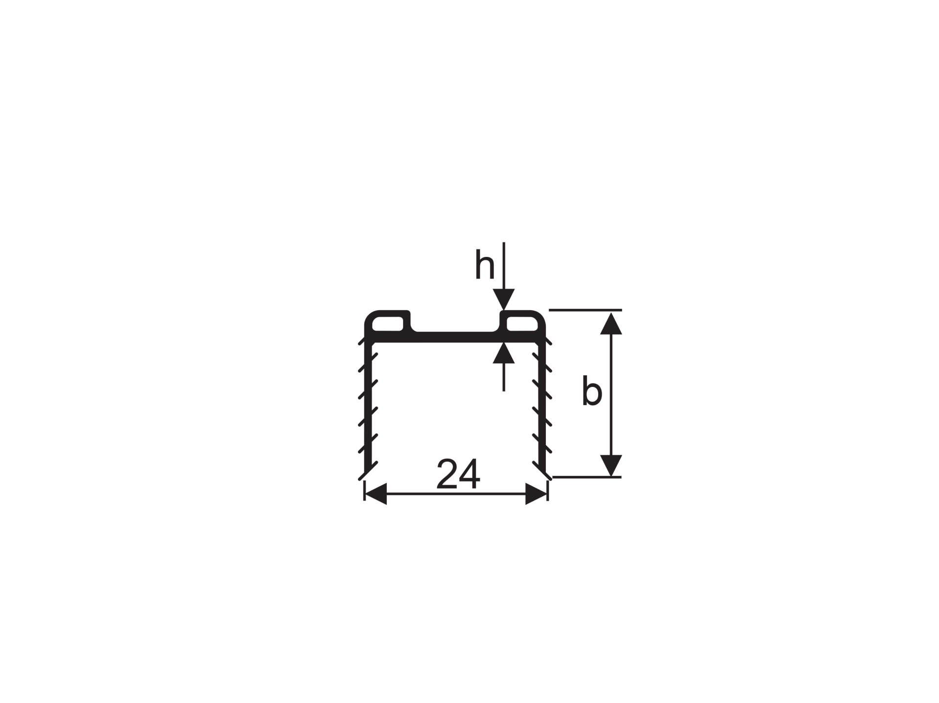 Nutrohr Dichtungsprofil EPDM Glas 16-17-5 mm L 2500 mm Schwarz-89-11A195042162500-A.4
