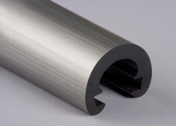 Kunststoffhandlauf Kunststoff Ø 55 mm fuer 40 x 8 mm graualuminium-88-11R55.019