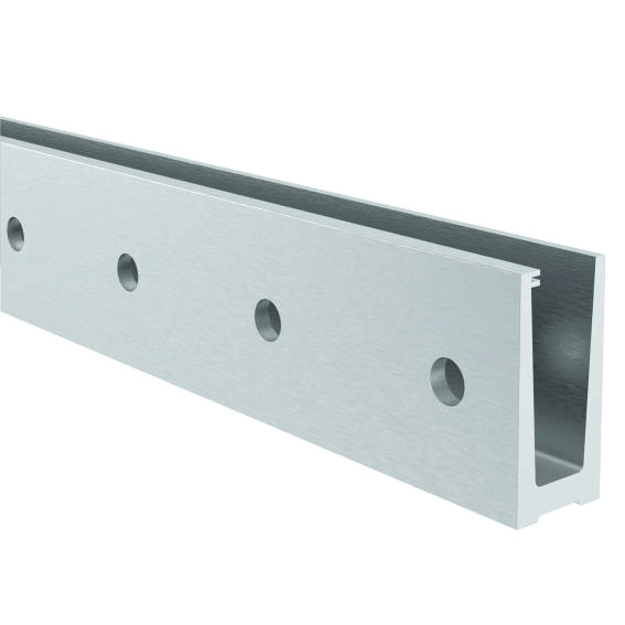 Aluprofil Ganzglasgelaender Seitenmontage Aluminium 2500 mm Glas 21-52-25-52 mm-89-11AL00092500SE-A.4
