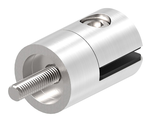 Blechhalter - Plattenhalter Ø 25 mm Edelstahl V4A – Anschluss flach - gerade inkl- Schrauben - Gummieinlage-12-2100.1