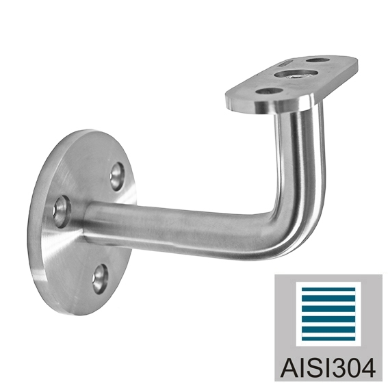 Handlaufhalter Edelstahl AISI 316 fuer Flachhandlauf Wandmontage geschliffen-89-11A140112000-A.4