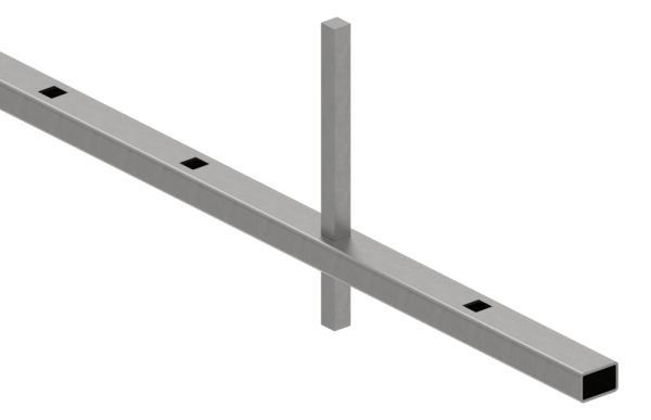 Rechteckrohr Stahl roh 30x20x2 mm- L 3000 mm- Loecher fuer Vierkant 12x12 mm- Abstand 132 mm-88-1169901.132