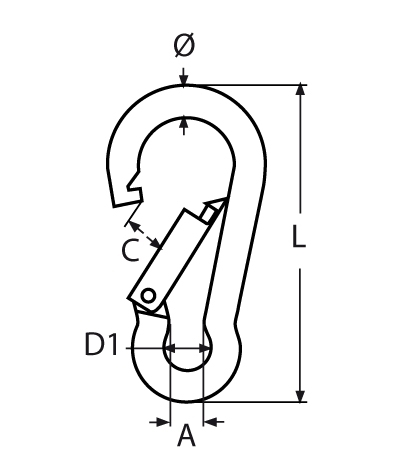 Karabinerhaken Laenge- 30 – 140 mm V4A- Verkauf in VPE-66-64-411.8249