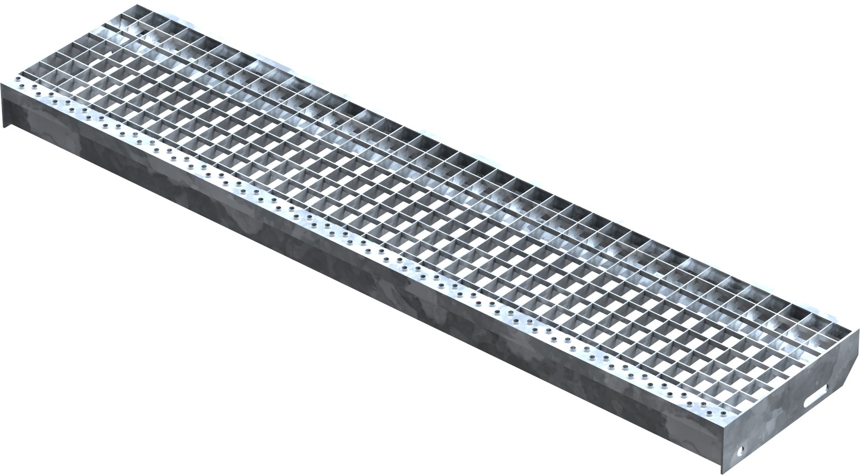 Gitterroststufe Treppenstufe Masse- 1200x270 mm 30-30 mm S235JR -St37-2- im Vollbad feuerverzinkt-40-1202730.7