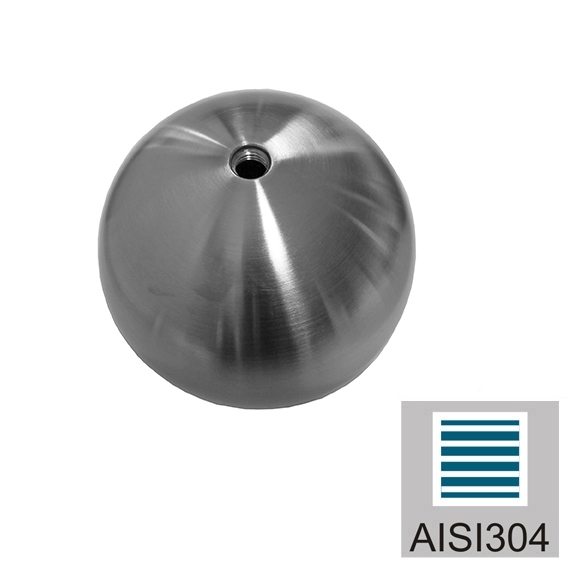 Endkappe Kugel Edelstahl AISI 304 D 100 mm M10 Schliff-89-11A0220100-A.4