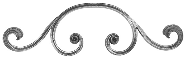 Schwerbarock - Masse- 360x110 mm - Material- 16x8 mm - Stahl S235JR- roh-30-1824.8