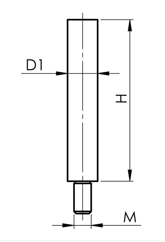 Edelstahl Traegerstift Ø 14 x 75 mm - M8 Aussen- - M6 Innengewinde -V2A-11-2175-A.4