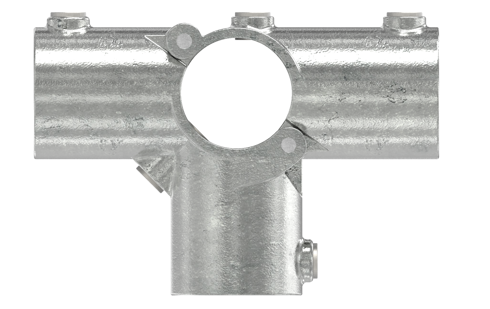 Rohrverbinder T-Stueck fuer Stuetzrohr Ø 48-3 mm -1 1-2- - Temperguss verzinkt - 176D48-V-176D48-V