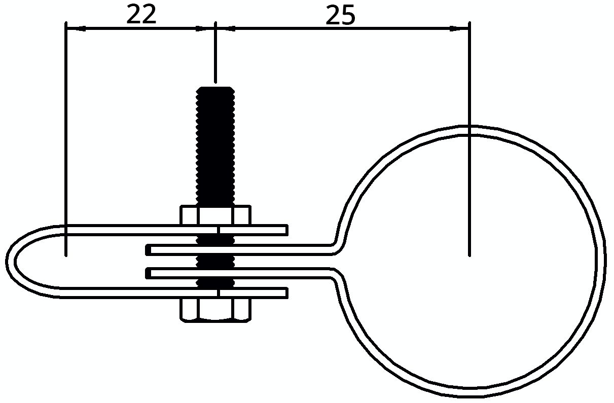 Rohrverbinder Gitterhalter einfach Ø 26-9 mm -3-4- - Temperguss verzinkt - 170A27-170A27