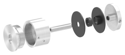 Glaspunkthalter Edelstahl V2A Ø 52 mm fuer Glas 12-0–25-52 mm verstellbar-88-1160250.240