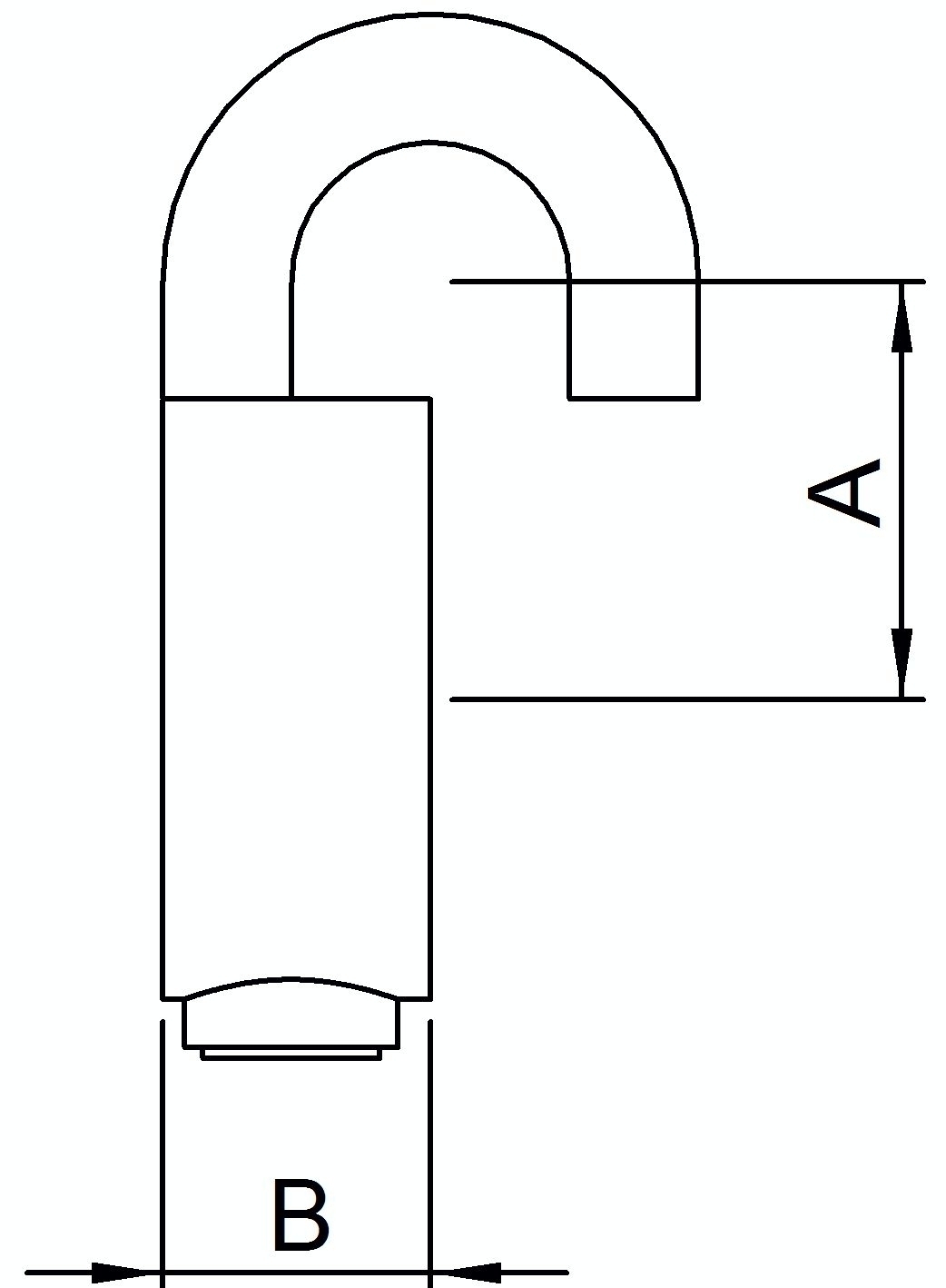 Rohrverbinder - Stellring mit Haken - 182S17 - 17-2 mm - 3-4- - Feuerverzinkt u. Elektrogalvanisiert-182S17