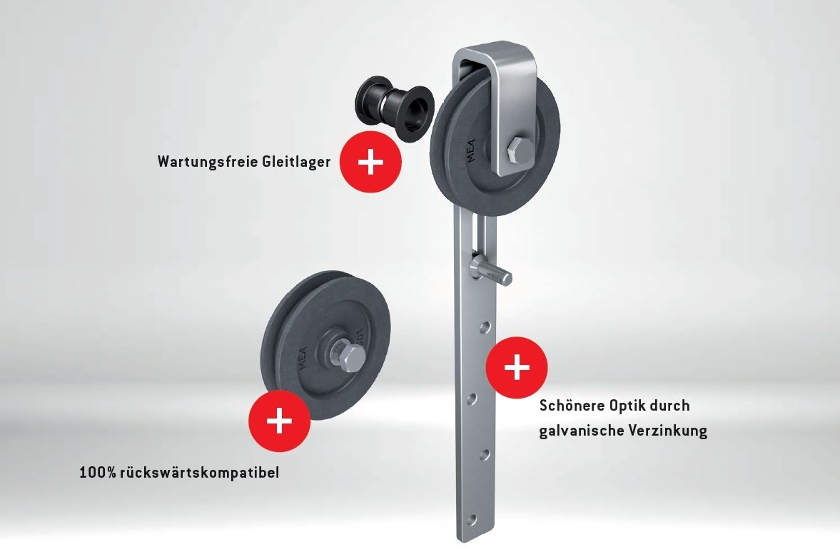 Gussrolle mit Buegel Haengetor MEA verz- Buegel Ø 140 mm 10330165-60-0005.9