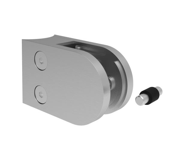 Glasklemme Edelstahl AISI 316 Glasstaerke 8-10-76 mm Pfosten D 42-4 mm Schliff-89-11A142200042-A.4