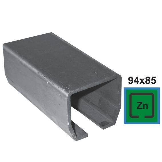 Laufschiene Stahl verzinkt 94 x 85 x 5 mm Omega-Profil L = 3000 mm-89-11H0294X85ZN3000-A.4