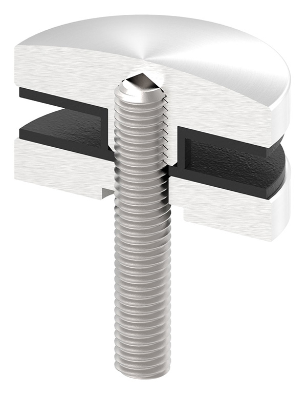 Glaspunkthalter Ø 52 mm fuer Anschluss- flach - Ø 48-3 mm V2A - V4A-10-GPH52-1.1