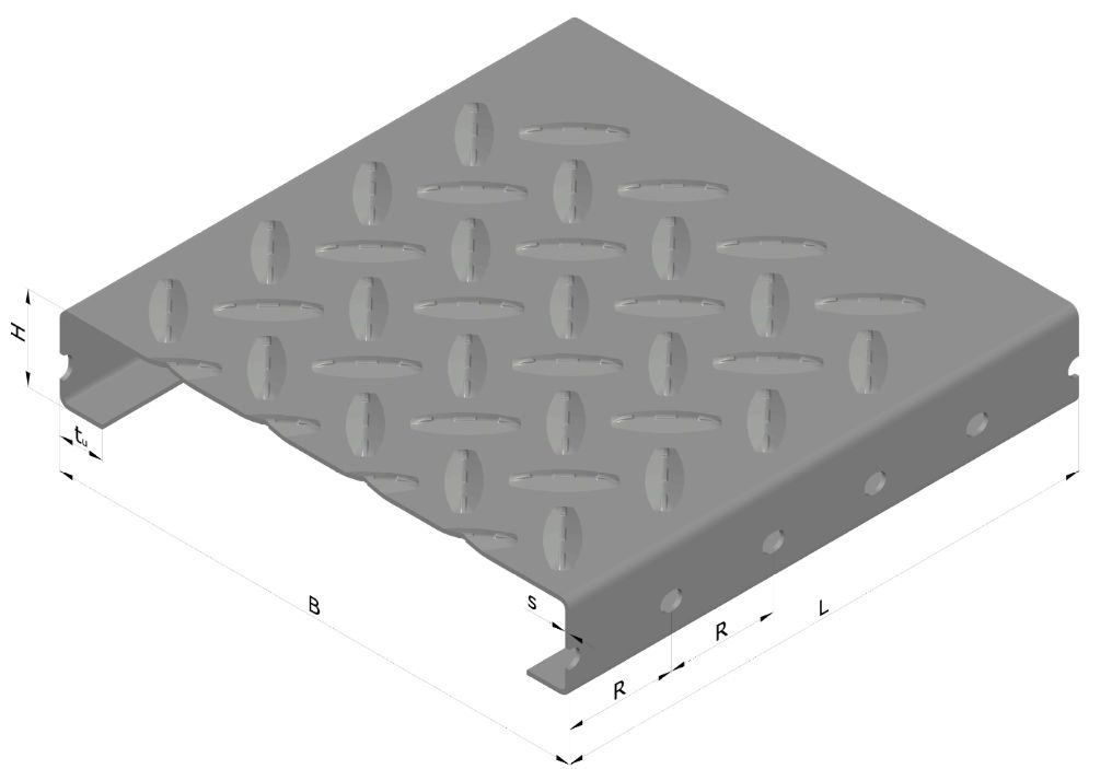 Blechprofilstufe - Typ G - Masse- 1000x270x70 mm - S235JR- im Vollbad feuerverzinkt-40-M-BLECH-SA-G-10027.7